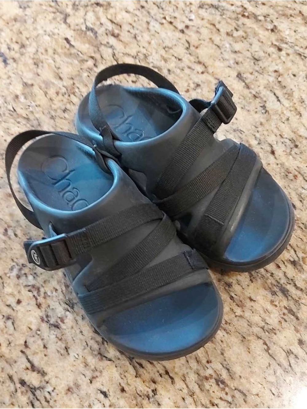 Chaco Chillo Kids' Black Sport Sandals - Adjustable Straps